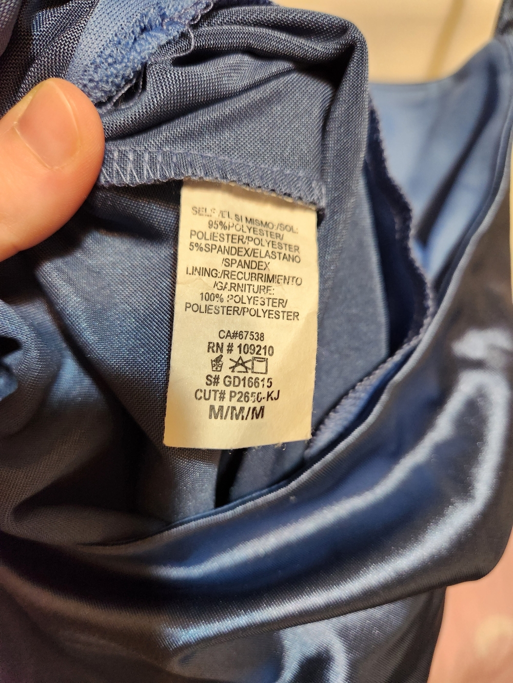 Windsor Satin Asymmetrical Slip Dress in Navy Blue - Picture 5 of 5